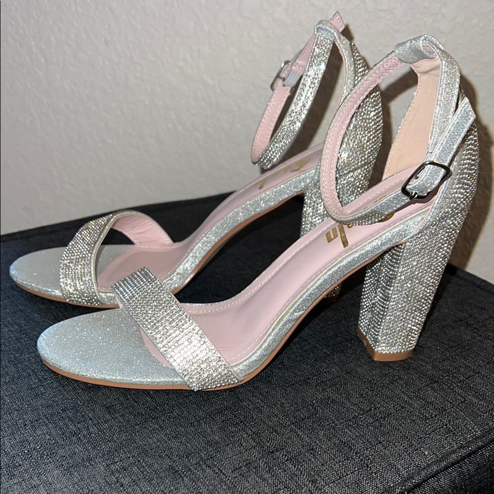Elegant Silver High Heel Sandals